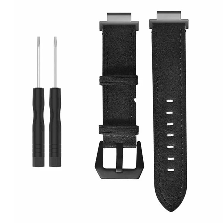For Garmin Forerunner 220 / 230 / 235 / 735XT / 620 / 630 Watch Strap PU Leather Retro Texture Wristband Strap