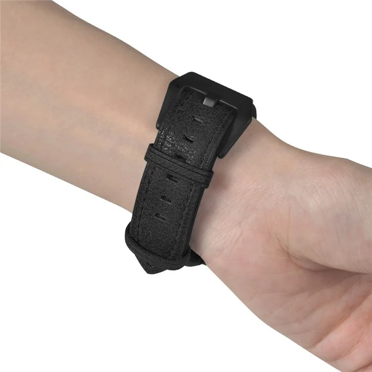 For Garmin Forerunner 220 / 230 / 235 / 735XT / 620 / 630 Watch Strap PU Leather Retro Texture Wristband Strap