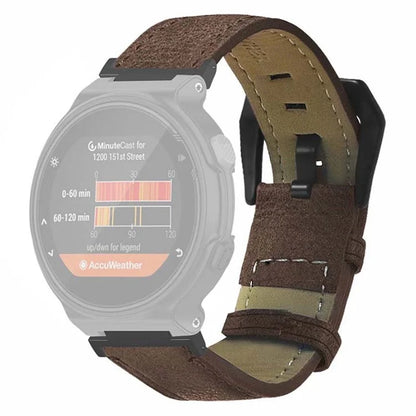 For Garmin Forerunner 220 / 230 / 235 / 735XT / 620 / 630 Watch Strap PU Leather Retro Texture Wristband Strap