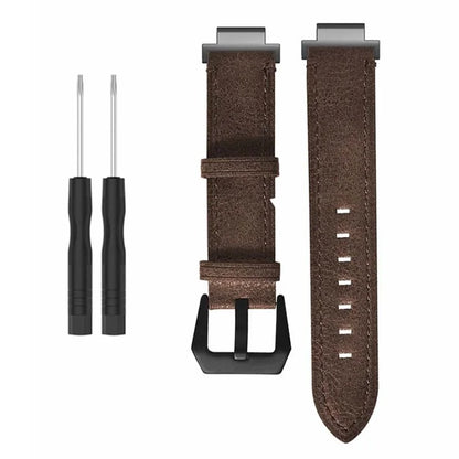 For Garmin Forerunner 220 / 230 / 235 / 735XT / 620 / 630 Watch Strap PU Leather Retro Texture Wristband Strap