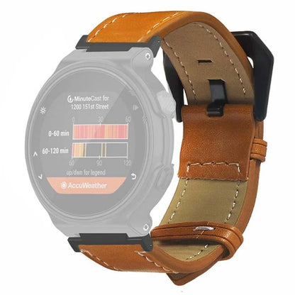For Garmin Forerunner 220 / 230 / 235 / 735XT / 620 / 630 Watch Strap PU Leather Retro Texture Wristband Strap
