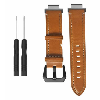 For Garmin Forerunner 220 / 230 / 235 / 735XT / 620 / 630 Watch Strap PU Leather Retro Texture Wristband Strap