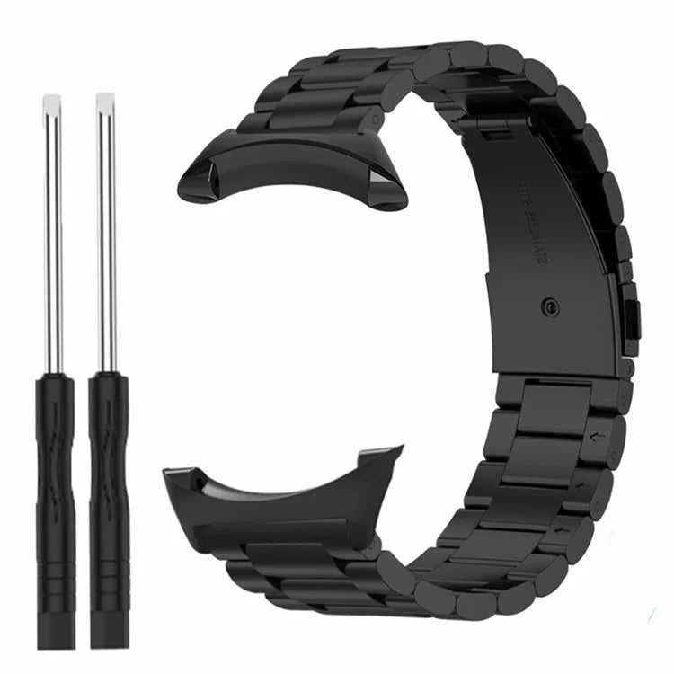 For Suunto Core Watch Band 3-Bead Steel Dual Press Buckle Wrist Strap