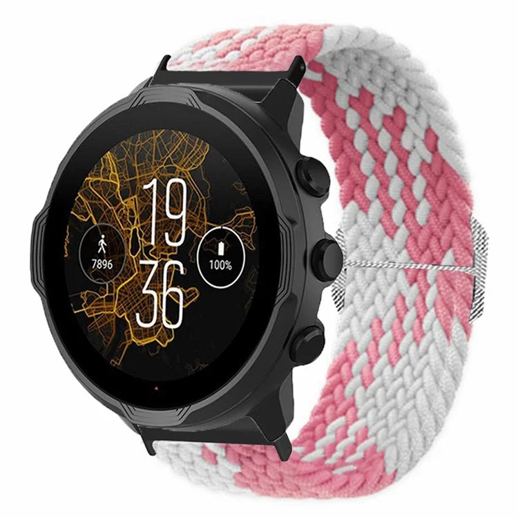 For Suunto Spartan Sport Wrist HR Baro / Suunto 7 Watch Strap 24mm Braided Nylon Band