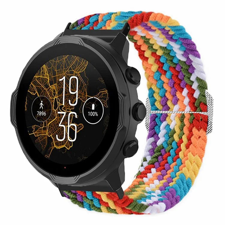For Suunto Spartan Sport Wrist HR Baro / Suunto 7 Watch Strap 24mm Braided Nylon Band