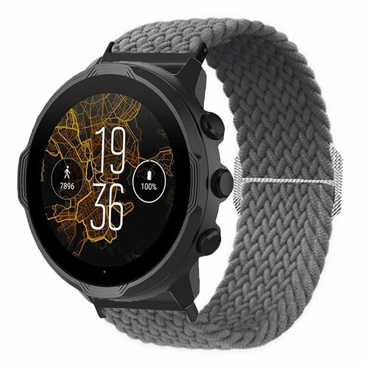 For Suunto Spartan Sport Wrist HR Baro / Suunto 7 Watch Strap 24mm Braided Nylon Band