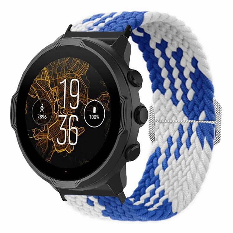 For Suunto Spartan Sport Wrist HR Baro / Suunto 7 Watch Strap 24mm Braided Nylon Band