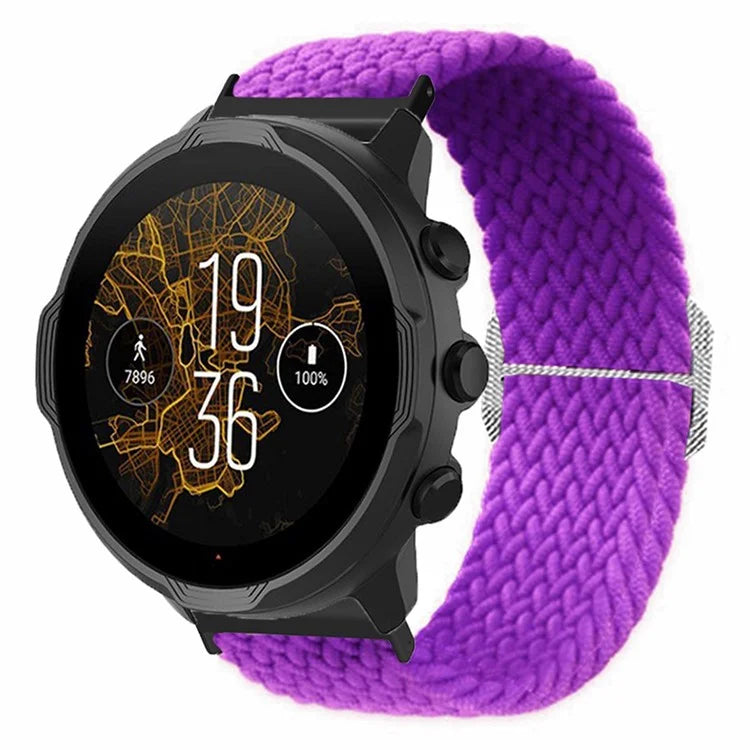 For Suunto Spartan Sport Wrist HR Baro / Suunto 7 Watch Strap 24mm Braided Nylon Band