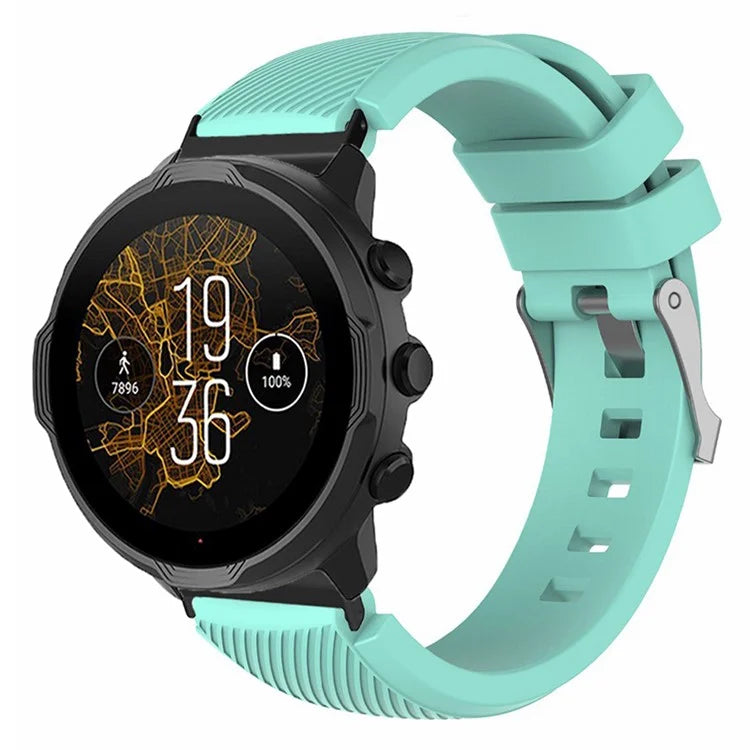 For Suunto Spartan Sport Wrist HR Baro / Suunto 7 Watch Strap 24mm Twill Texture Silicone Band