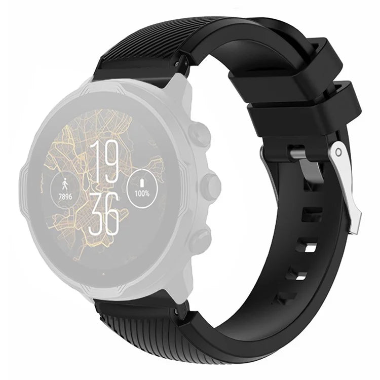 For Suunto Spartan Sport Wrist HR Baro / Suunto 7 Watch Strap 24mm Twill Texture Silicone Band