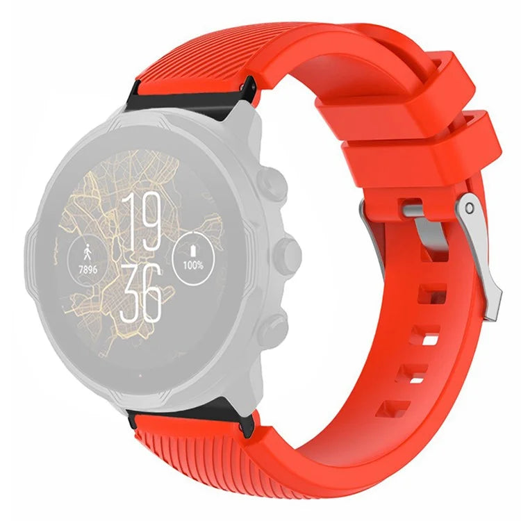 For Suunto Spartan Sport Wrist HR Baro / Suunto 7 Watch Strap 24mm Twill Texture Silicone Band