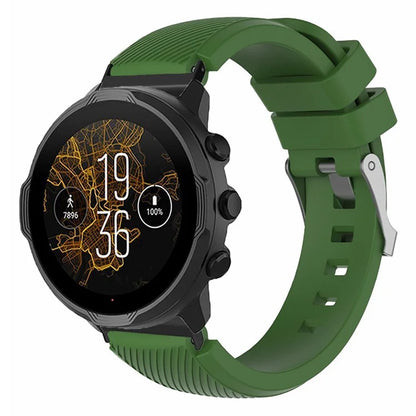 For Suunto Spartan Sport Wrist HR Baro / Suunto 7 Watch Strap 24mm Twill Texture Silicone Band