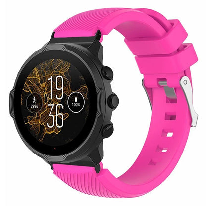 For Suunto Spartan Sport Wrist HR Baro / Suunto 7 Watch Strap 24mm Twill Texture Silicone Band