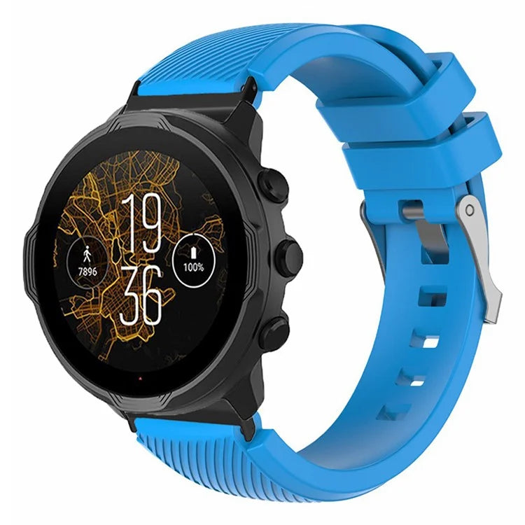 For Suunto Spartan Sport Wrist HR Baro / Suunto 7 Watch Strap 24mm Twill Texture Silicone Band