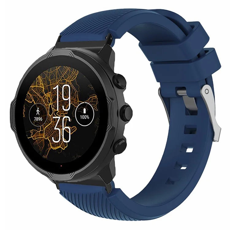 For Suunto Spartan Sport Wrist HR Baro / Suunto 7 Watch Strap 24mm Twill Texture Silicone Band