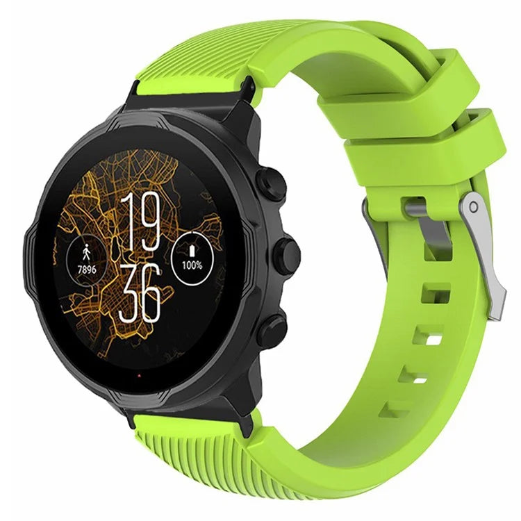 For Suunto Spartan Sport Wrist HR Baro / Suunto 7 Watch Strap 24mm Twill Texture Silicone Band