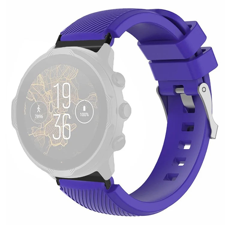 For Suunto Spartan Sport Wrist HR Baro / Suunto 7 Watch Strap 24mm Twill Texture Silicone Band