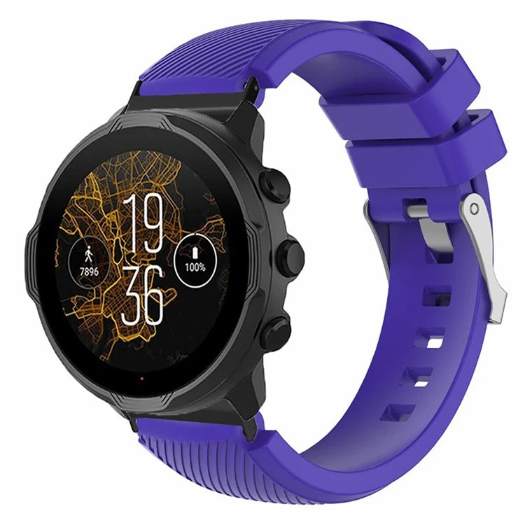 For Suunto Spartan Sport Wrist HR Baro / Suunto 7 Watch Strap 24mm Twill Texture Silicone Band