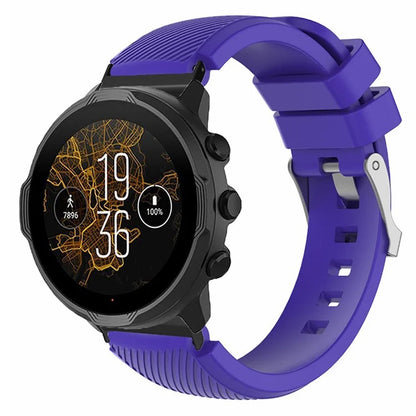 For Suunto Spartan Sport Wrist HR Baro / Suunto 7 Watch Strap 24mm Twill Texture Silicone Band