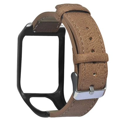 For TomTom Runner 3 / Adventurer Watch Band Genuine Cow Leather Strap with Case
