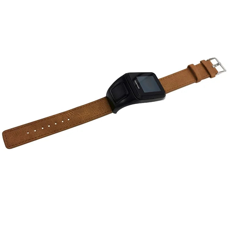 For TomTom Runner 3 / Adventurer Watch Band Genuine Cow Leather Strap with Case