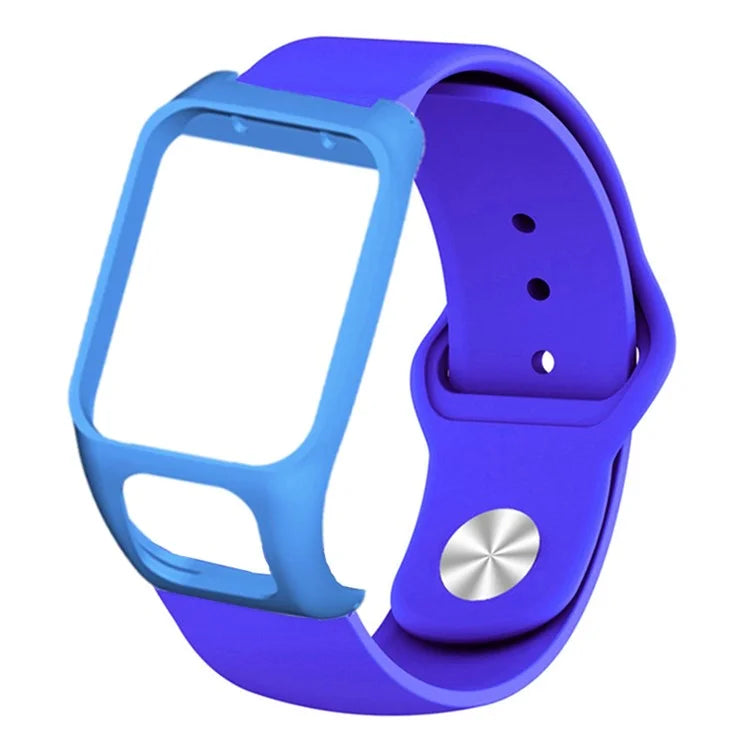 For TomTom Runner 3 / 2 / Adventurer Sport Bands Silicone Watch Strap with Case