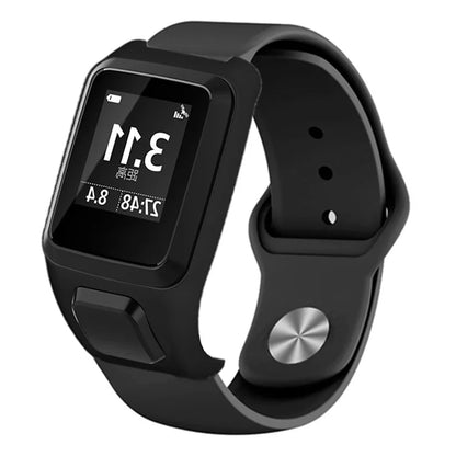 For TomTom Runner 3 / 2 / Adventurer Sport Bands Silicone Watch Strap with Case