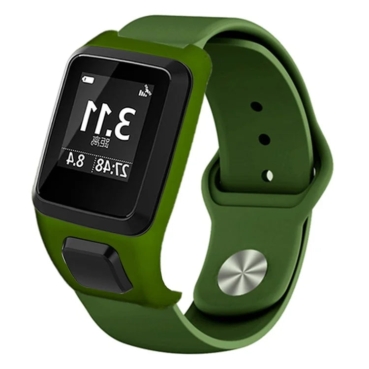 For TomTom Runner 3 / 2 / Adventurer Sport Bands Silicone Watch Strap with Case