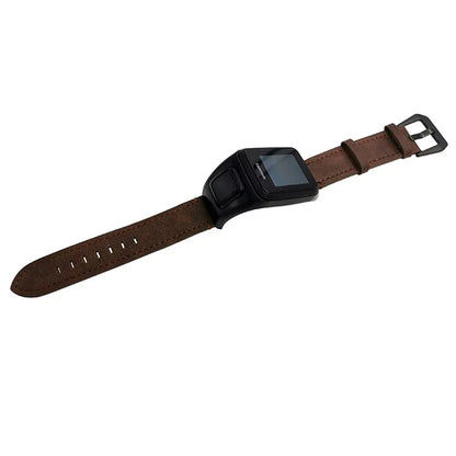 For TomTom Runner 3 / Adventurer Genuine Cow Leather Band Electroplating Buckle  Watch Strap with Case