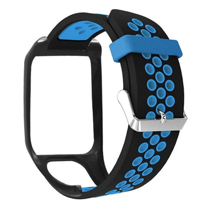 For TomTom Runner 3 / Adventurer Silicone Band Dual Color Breathable Watch Strap with Case