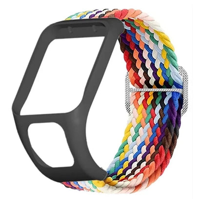 For TomTom Runner 2 / 3 / Spark / Adventurer Watch Band Braided Adjustable Nylon Loop Strap with Case