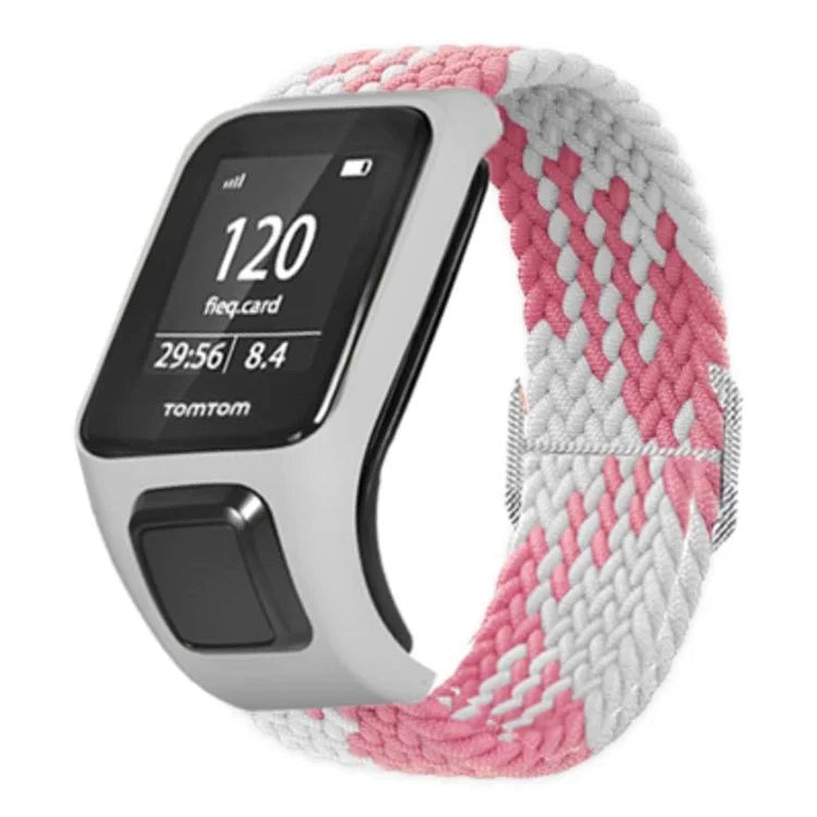 For TomTom Runner 2 / 3 / Spark / Adventurer Watch Band Braided Adjustable Nylon Loop Strap with Case