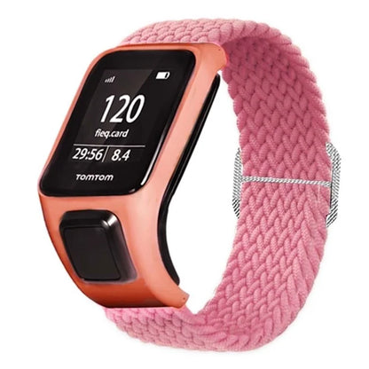 For TomTom Runner 2 / 3 / Spark / Adventurer Watch Band Braided Adjustable Nylon Loop Strap with Case