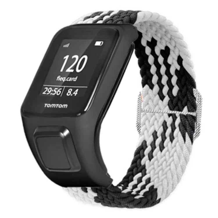 For TomTom Runner 2 / 3 / Spark / Adventurer Watch Band Braided Adjustable Nylon Loop Strap with Case