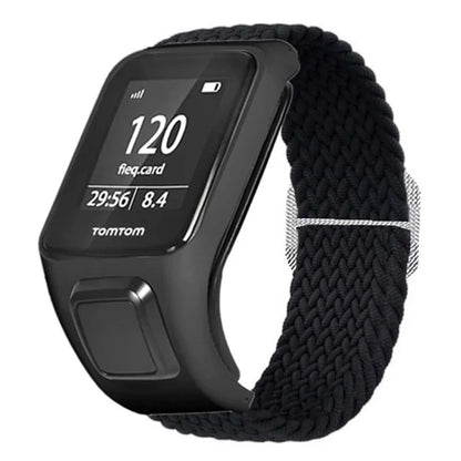 For TomTom Runner 2 / 3 / Spark / Adventurer Watch Band Braided Adjustable Nylon Loop Strap with Case