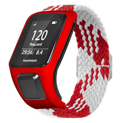 For TomTom Runner 2 / 3 / Spark / Adventurer Watch Band Braided Adjustable Nylon Loop Strap with Case