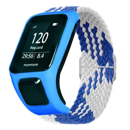 For TomTom Runner 2 / 3 / Spark / Adventurer Watch Band Braided Adjustable Nylon Loop Strap with Case