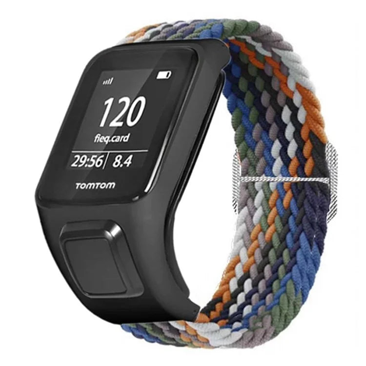 For TomTom Runner 2 / 3 / Spark / Adventurer Watch Band Braided Adjustable Nylon Loop Strap with Case