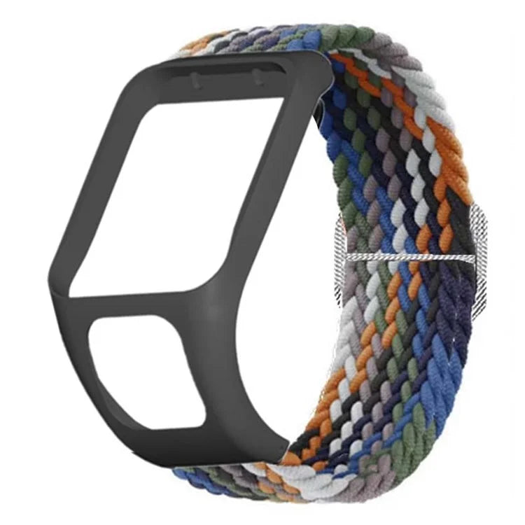 For TomTom Runner 2 / 3 / Spark / Adventurer Watch Band Braided Adjustable Nylon Loop Strap with Case