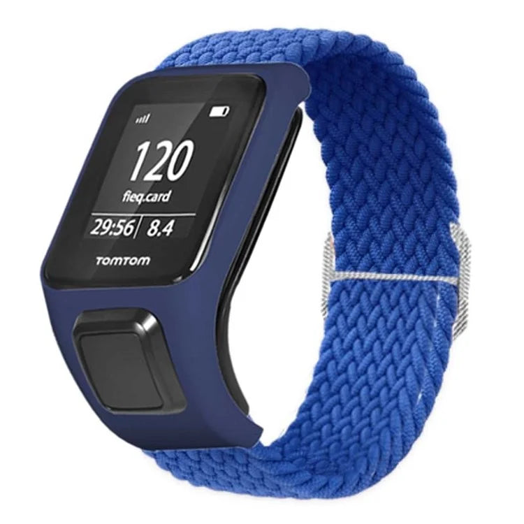 For TomTom Runner 2 / 3 / Spark / Adventurer Watch Band Braided Adjustable Nylon Loop Strap with Case