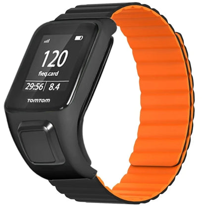For TomTom Runner 2 / 3 / Spark / Adventurer Watch Band Silicone Magnetic Strap with Case