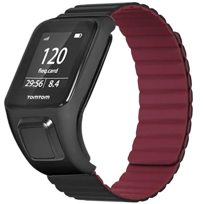 For TomTom Runner 2 / 3 / Spark / Adventurer Watch Band Silicone Magnetic Strap with Case