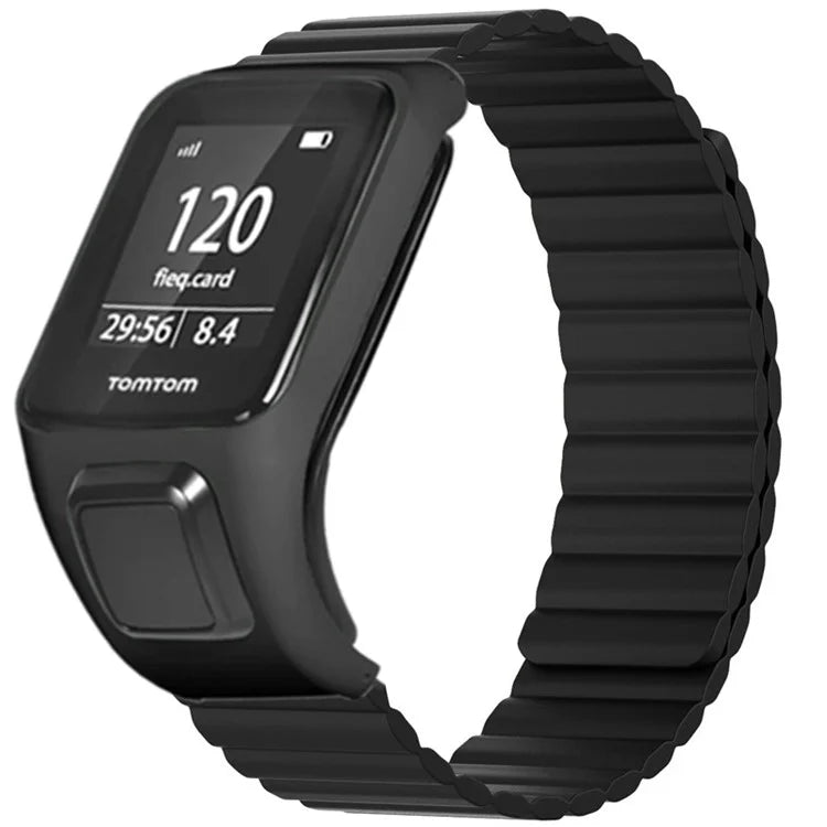 For TomTom Runner 2 / 3 / Spark / Adventurer Watch Band Silicone Magnetic Strap with Case