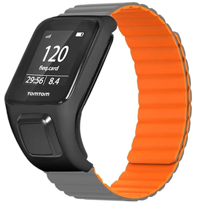For TomTom Runner 2 / 3 / Spark / Adventurer Watch Band Silicone Magnetic Strap with Case