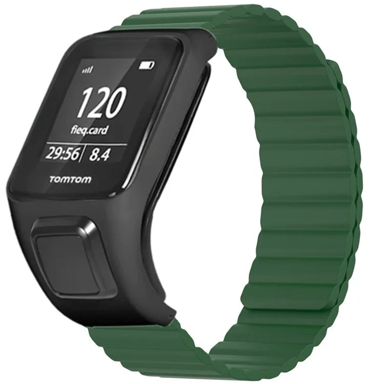 For TomTom Runner 2 / 3 / Spark / Adventurer Watch Band Silicone Magnetic Strap with Case