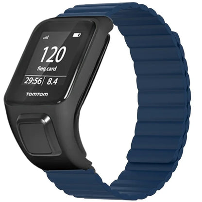 For TomTom Runner 2 / 3 / Spark / Adventurer Watch Band Silicone Magnetic Strap with Case