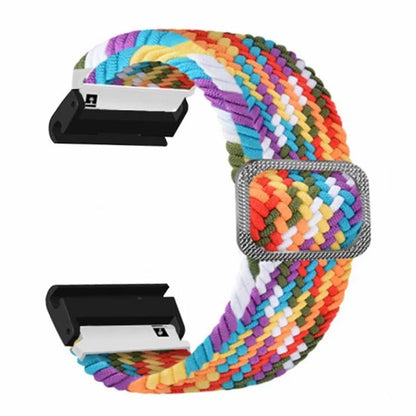 For Coros Vertix 2 / Garmin Fenix 7X / 6X / 5X Braided Watchbands Nylon Elastic Strap with 26mm PC Connector