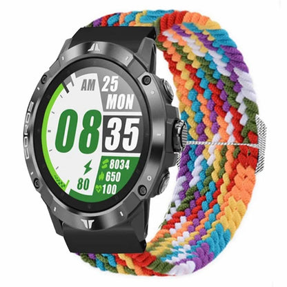 For Coros Vertix 2 / Garmin Fenix 7X / 6X / 5X Braided Watchbands Nylon Elastic Strap with 26mm PC Connector