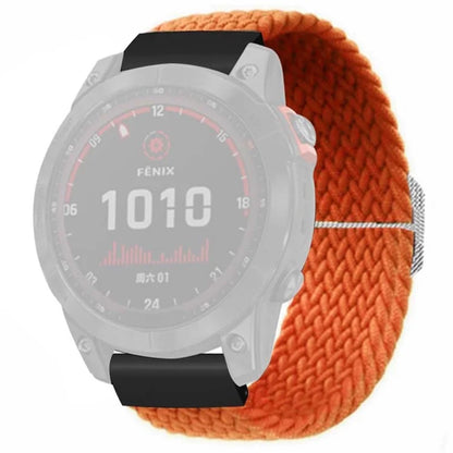 For Coros Vertix 2 / Garmin Fenix 7X / 6X / 5X Braided Watchbands Nylon Elastic Strap with 26mm PC Connector