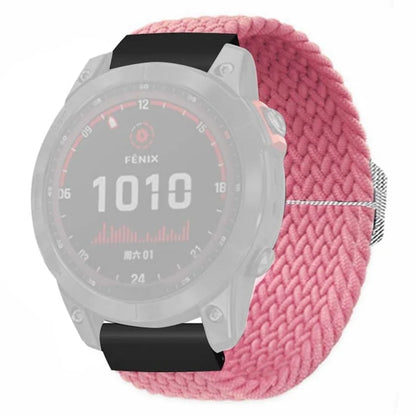 For Coros Vertix 2 / Garmin Fenix 7X / 6X / 5X Braided Watchbands Nylon Elastic Strap with 26mm PC Connector